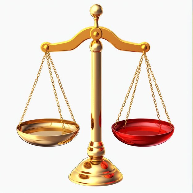 Vintage gold balance scale measure or law justice symbol lawyers day or world day of social justice