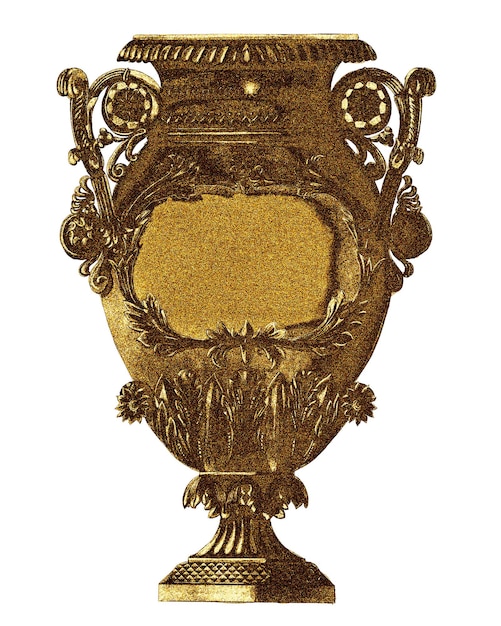 vintage gold metal vase design element