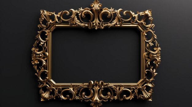 Photo vintage gold picture frame classic antique golden picture frame