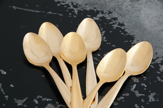 Vintage golden tea spoons 