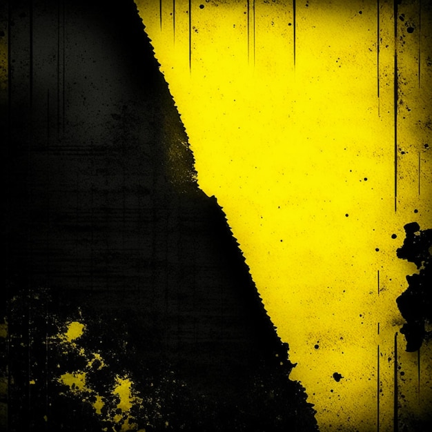 Vintage grunge black and yellow concrete abstract texture studio wall background