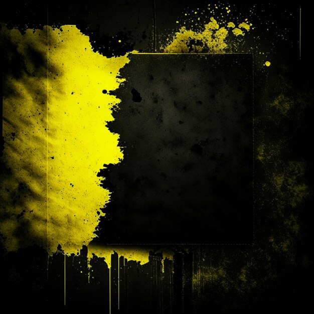 Photo vintage grunge black and yellow concrete abstract texture studio wall background