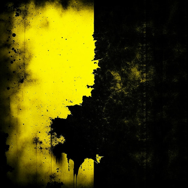 Vintage grunge black and yellow concrete abstract texture studio wall background