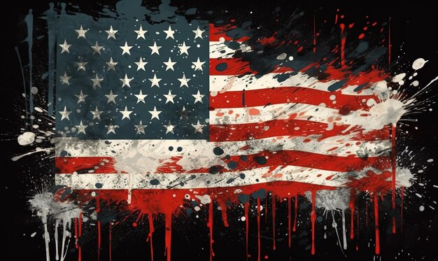 Vintage grunge USA background USA flag and color theme 4th of Jully Independence day Generative Ai1