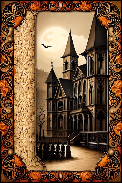 Photo vintage halloween card invitation