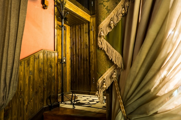 Vintage hallway with doors and stairs