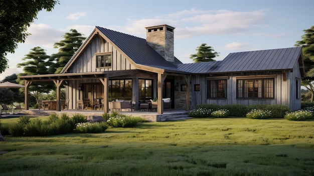 Vintage hardwood farmhouse building