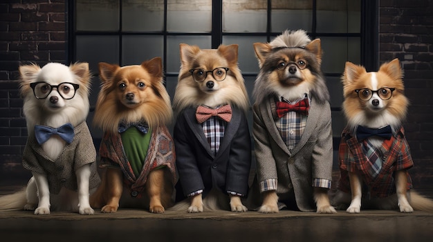 Vintage hipster dogs