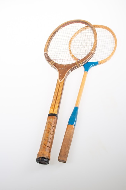 Vintage houten tennis en badminton oud houten racket