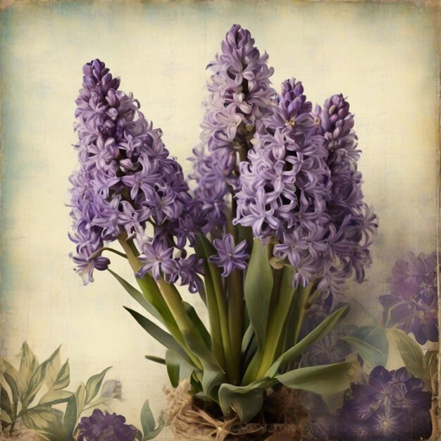 Vintage hyacinth harmony retro grunge textures