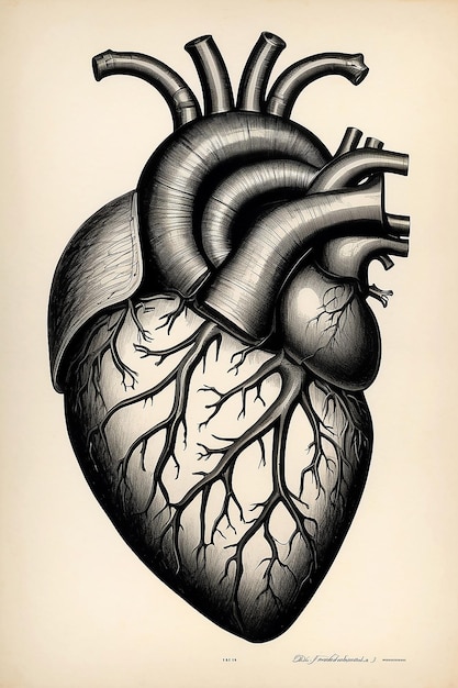 Vintage illustraties van het menselijk hart uit Die Frau als Hausarztin 1911