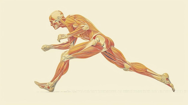 인간 근육 체계 의 빈티지 일러스트레이션