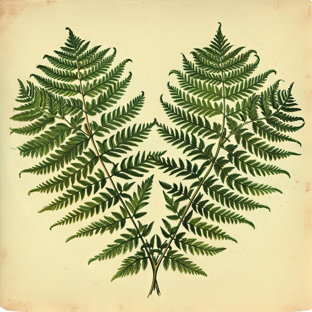 Photo vintage illustration of a valentines day heart formed by the graceful curves of fern fronds a woodland ballet frozen in time v 6 job id cbdaa45d6ac643e4b6b9628d2feca0ec