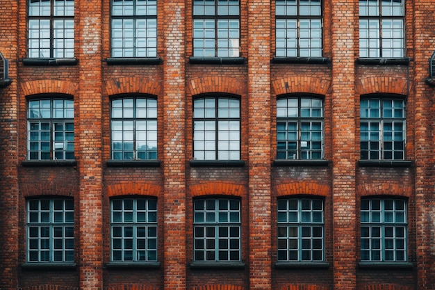 Foto vintage industriële bakstenen gebouw gevel