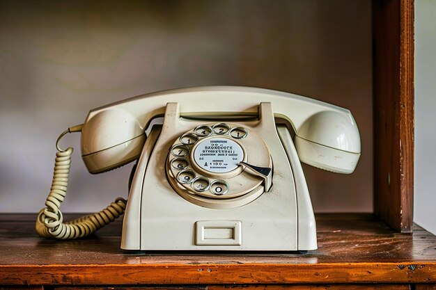 Vintage inspired desk with old fashioned telephone