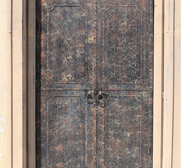 vintage iron door in a building