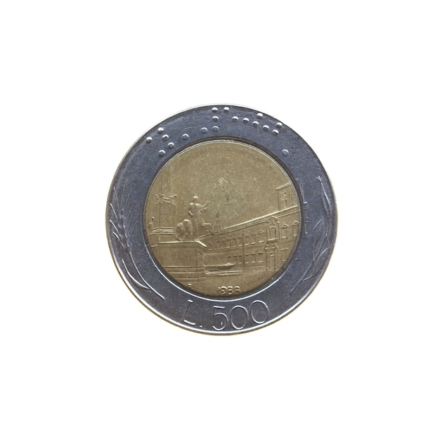 Vintage italian coin isolated