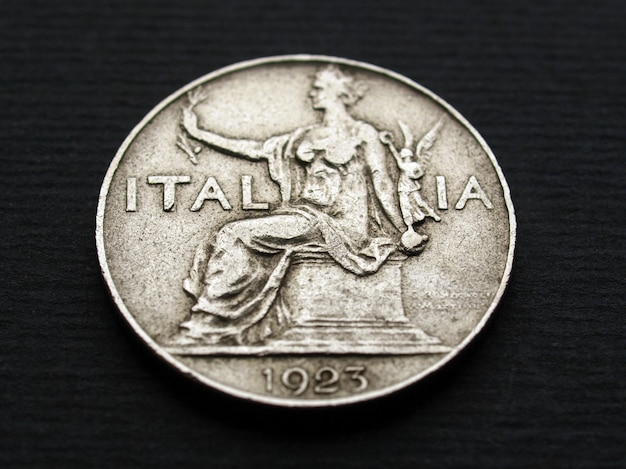 Vintage italian coin isolated