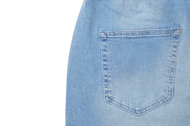 Vintage jeans with drawstring on isolated white backgroundxDxA