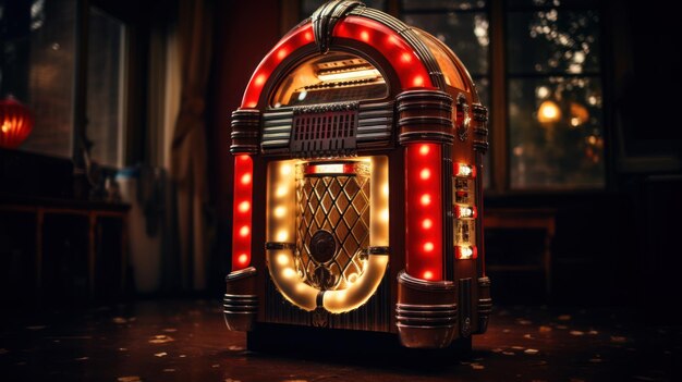 Vintage jukebox playing music