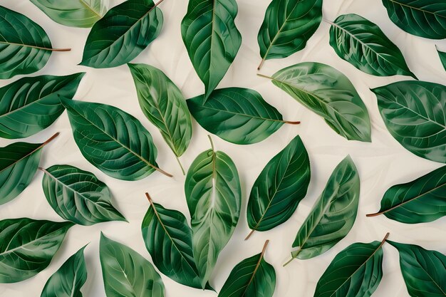 Фото Винтажный обоиный фон с рисованным вручную рисунком листьев зеленых растений концепция винтажные обоиные фоны ручно рисованный рисунок листьев зеленых растений
