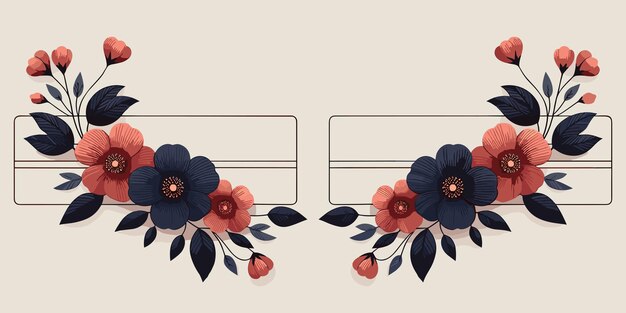 Vintage kaart met rode papaver en bladeren bloemen frame ontwerp voor groetkaart Vector illustratie