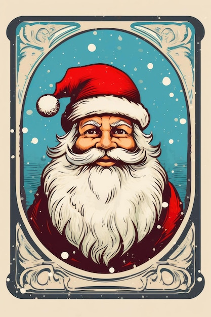Vintage Kerstman Greeting Card