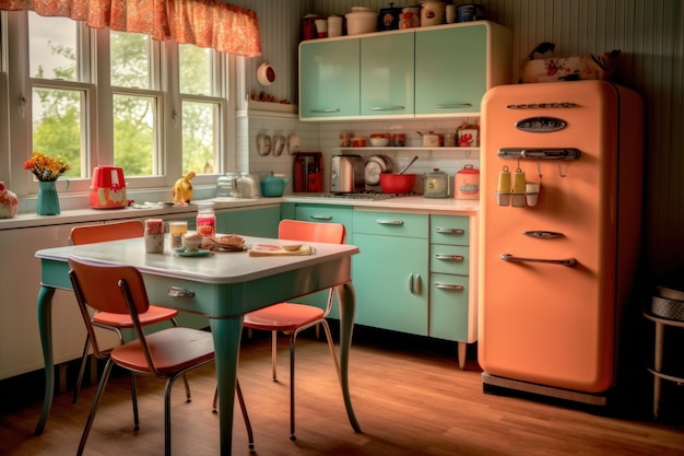 vintage keuken in de stijl full colour achtergrond