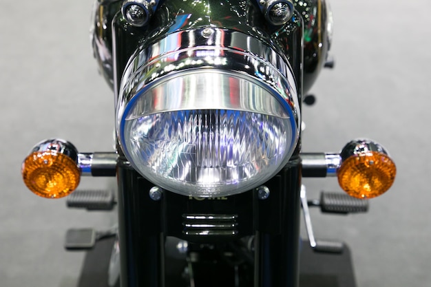 Vintage klassieke motorfiets koplamp