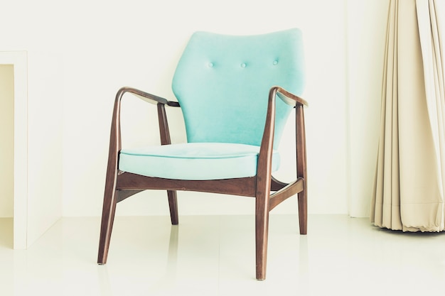 vintage kleur van blauwe stoelen in een woonhal