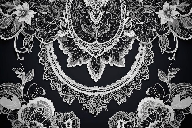 Vintage Lace Black Poster Background