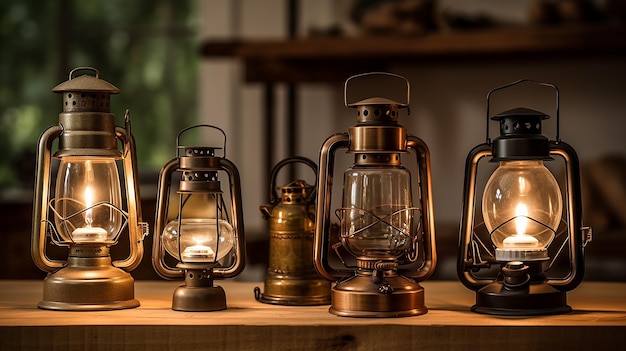 vintage lamp or lanterns incorporate vintage lamps