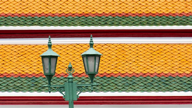 Vintage lamp post in urban