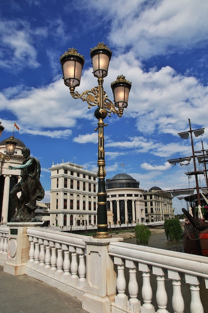 The vintage lamp in Skopje, Macedonia, Balkans