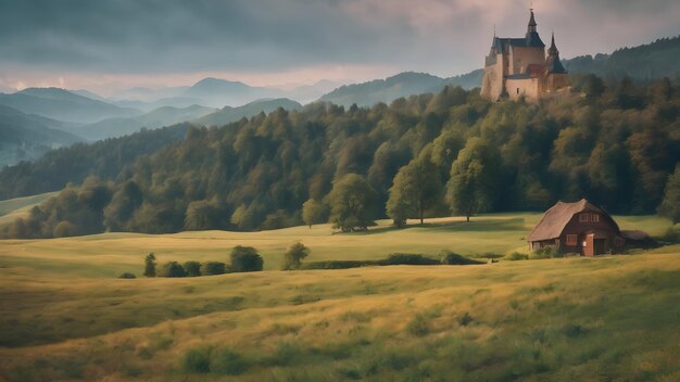 Foto paesaggio d'epoca sullo sfondo molto figo