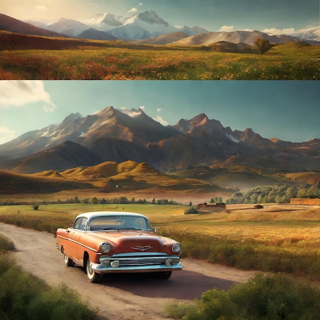 Vintage Landscape Background