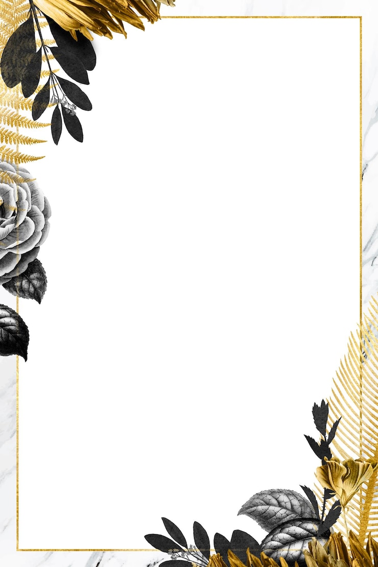 Photo vintage leaf gold png frame illustration white marble banner