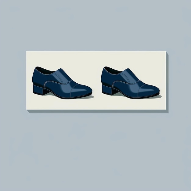 Photo vintage leather blue shoes retro design for modernist clothing