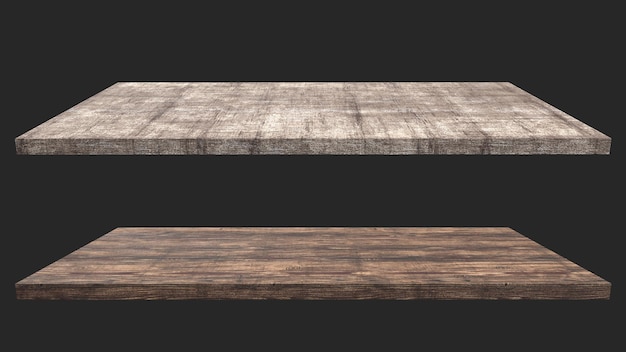 Vintage lege zwarte Grunge textuur houten plank keuken tafelblad set