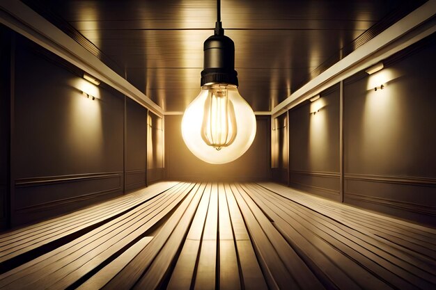 Foto lampadina vintage appesa al soffitto per la decorazione del soggiorno