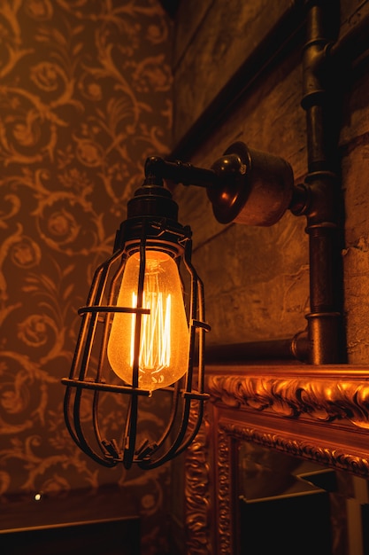 Vintage light bulbs with filament.