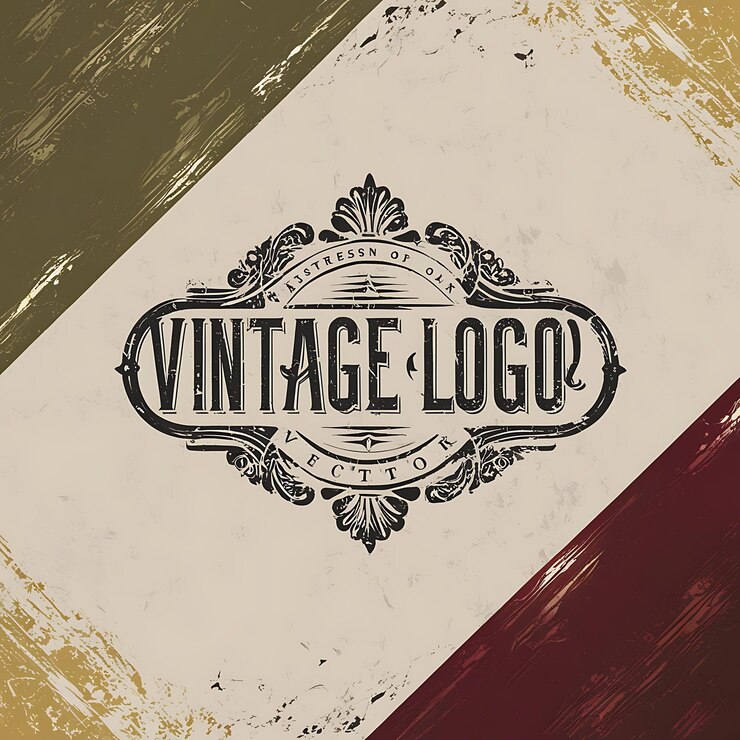 Photo vintage logo design with ornate decorative elements