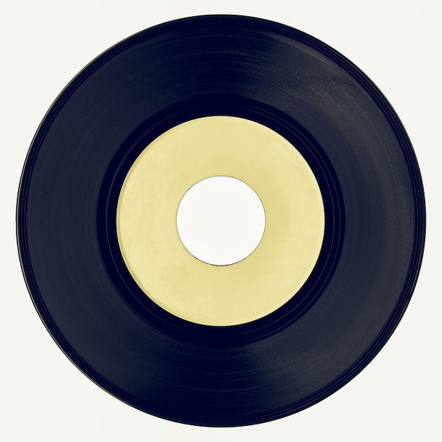 Vintage looking Vinyl record with yellow label