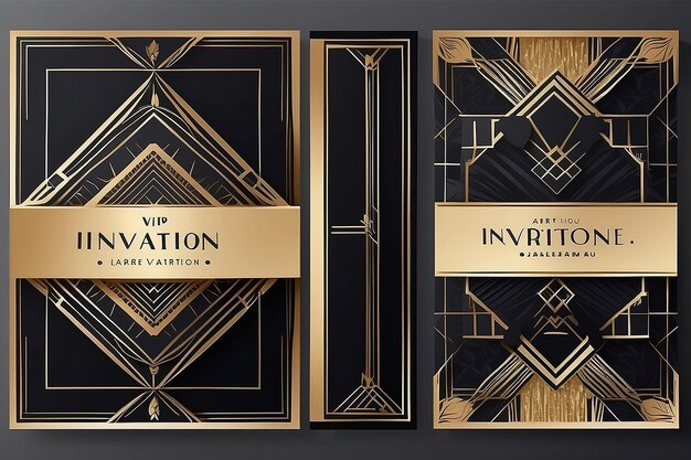 Photo vintage luxury diamond frame vector invitation card