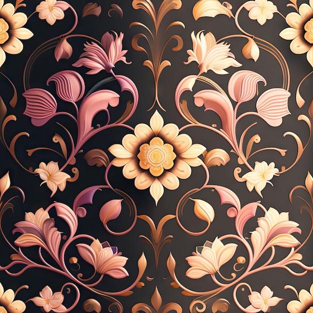 Vintage luxury seamless floral background