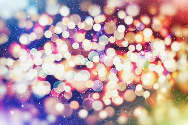 Photo vintage magic background with color festive background with natural bokeh and bright golden lights.