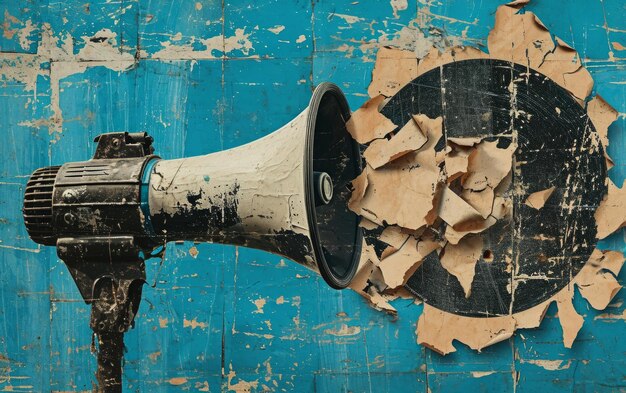 Foto vintage megaphone collage kunst