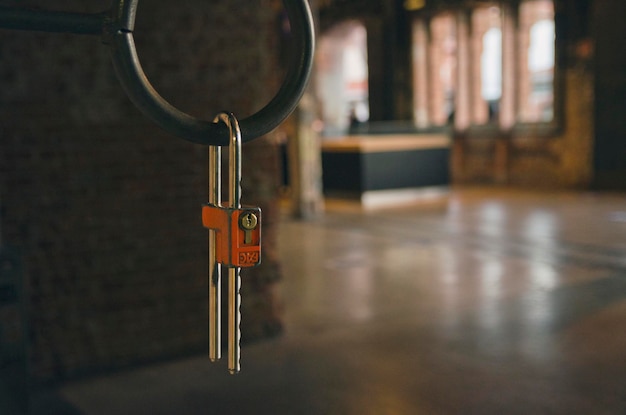 Vintage metallic locker in an empty room keep safe concept