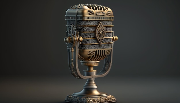 Photo vintage microphonegenerative ai