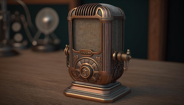 Photo vintage microphonegenerative ai